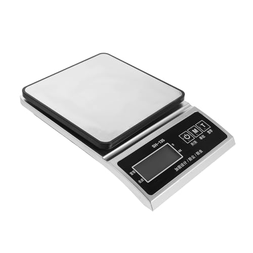 Toyvian Báscula Digital para Alimentos Multifunción de Cocina 3 Kg Precisión 01 G Superficie de Acero Inoxidable Portátil Batería Adecuado para Hornear y Pesar Ingredientes en Hogar y