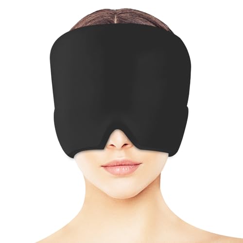 Lectorias Gorro Migraña Frio, Antifaz Dolor de Cabeza Tensional, Antifaz Gel Frio Migraña, Headache Migraine Cap Diseño de Una Sola Capa, Migraña Alivio, Sombrero de Hielo para Migrañas