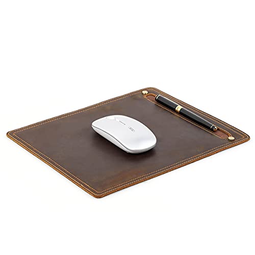 Tapis de souris en cuir véritable fait main pour bureau élégant