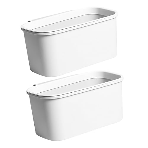 Caneca de basura colgante rectangular blanca DECHOUS 2 piezas miniatura 1