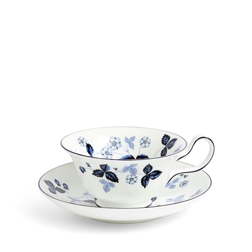 Wedgwood Wild Strawberry Inky Blue Teacup & Saucer 5.9floz