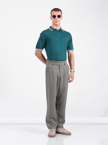 Image of The Indian Garage Co Men Loose Tapered Solid Mid-Rise Stretchable Gurkha Pants