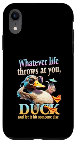 Whatever Life Throws at You Duck �ʔ������p �����b�N�X �X�}�z�P�[�X iPhone XR �p