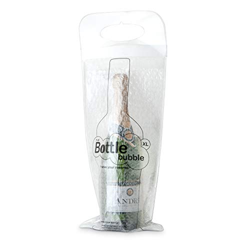 True Bottle Bubble Protector XL - Reusable Liquor Pouch Bag for Travel, Sealable Wine Shipping Bubble Wrap, Packing Sleeve Carrier for Magnum, Champagne Bottles - Fits 1 Standard Bottle
