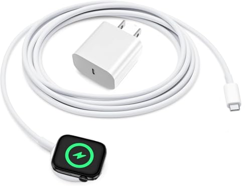 EGK 20W USB-C Magnetic Fast Charger for Apple Watch (MFi) Wireless Charging Cable for All iWatch Series (2 m)