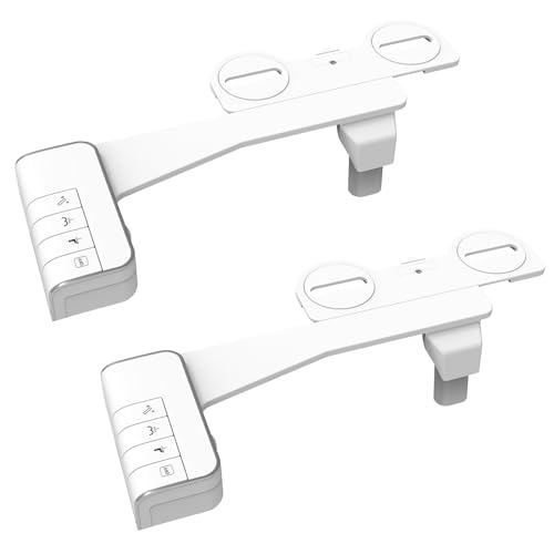 Image of Hibbent 2 Pack Bidet Attachment for Toilet, Non-Electric Dual Nozzle for Frontal & Rear Wash, Adjustable Water Pressure Control, Fresh Water Bidet Toilet Seat, Self Cleaning Water Sprayer, Chrome