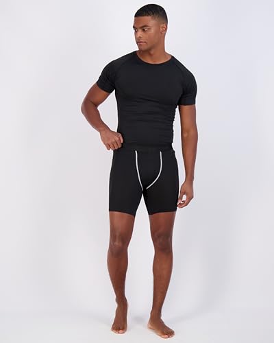 5 Pack: Mens Compression Short Biker Shorts for Men Cool Spandex Sports Basketball Workout Gym Yoga Base Layer Tight Skins Active Athletic Running Underwear Briefs Quick Dry Dri Fit- Set 10, S