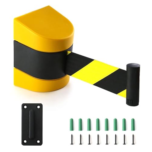 CAIFEXUE Wall Mount Queue Belt Barrier, 2/3/5/10M Retractable Crowd Control Wall Barrier, with Mounting Accessories,for Playground Park Hotel Crowd Control/a/10M/32Ft