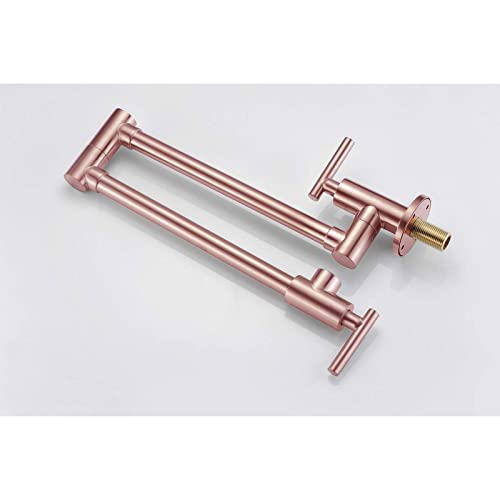 Robinet de cuisine en laiton mural robuste à double articulation extensible