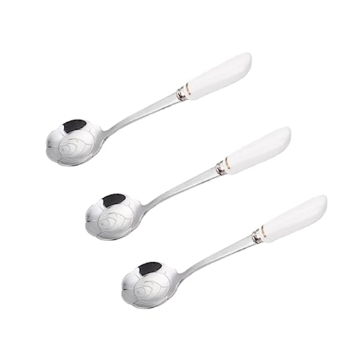 NAMOARLY Long Spoons for Stirring Tea Coffee Spoons Set Petal Shaped Stainless Steel