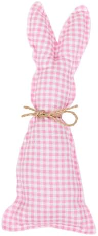 FewNvWa Easter Doll Bunny Handmade Decoration Soft Toy Lively Bunny Texture Gentle Stuffing Suitable for Birthday Surprise Nursery, Pink Plaid - 5
