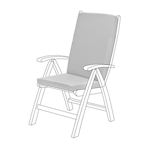Gardenista Coussin pour Chaise de Jardin à Haut Dossier | Coussin pour siège d'extérieur et d'intérieur | Matériau résistant à l'eau | Doux, Durable et Confortable (Gris) Cover