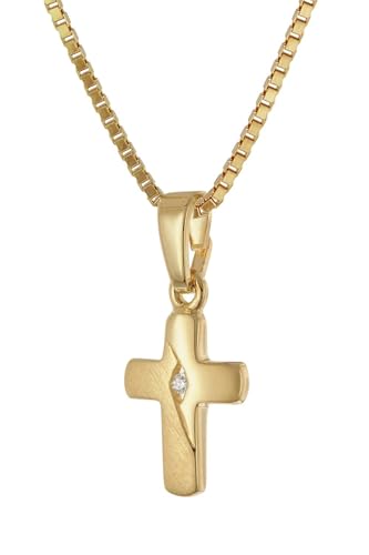 Collar con cruz trendor 28448 regalo mágico de plata dorada para comunión