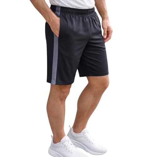 Image of NEVER LOSE Stylish Shorts for Men with Dual Color Design & Side Cut, Gym Shorts Men Workout, Running Shorts, Comfortable Sports Bermuda Shorts