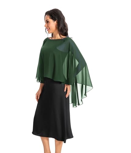 Image of Baoqiya Chiffon Capes Sheer Capelets Long Cape Poncho For Women Plus Size