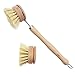 OZNEWLIFE Cepillo para Platos de Madera Cepillo de Vajilla Natural Platos de Bambú 2 Cabezales de Recambio Cepillos de Cocina de Bambú Ecológico para Lavar Ollas Sartenes Platos y Cubiertos