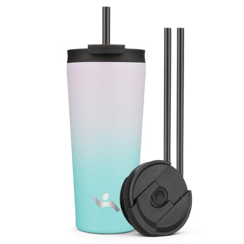 Image of Konokyo 22 oz Insulated Tumbler Water Bottle with Straw Lid, Lavender Green
