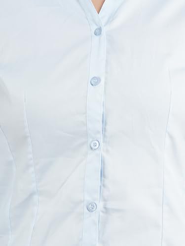 Image of Skyla Women's Cotton Rich Formal Shirt | 3 /4 Sleeve Office Wear | Regular Fit Business Casual Workwear