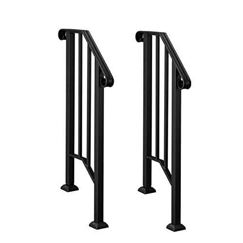 zklaseot Barandilla for Escalones Al Aire Libre Adecuado for 1 A 2 Pasos Instalación De Barandillas De Escaleras Barandilla De Escaleras Al Aire Libre Escalones De Hormigón O Stai De Madera Cover