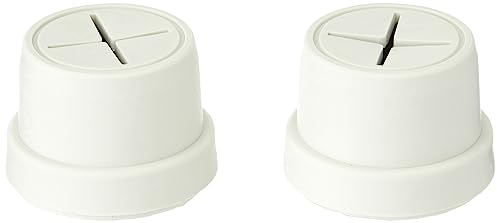 Merriway BH01555 (2 Pcs) Single Soft Rubber Push In Towel Cloth Holders Screw or Self Adhesive Fix White - Pack of 2 Pieces