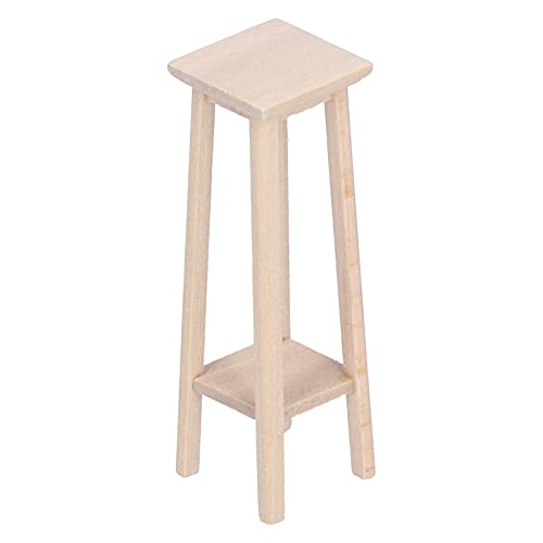 OVAQUIXI Mini Taburete de Madera Modelo Bonsai para Casa de Muñecas, Juguete de Muebles en Miniatura a Escala 1:12, Diseño Delicado y Vívido, Decoración para los Amantes de Las Casas de Muñecas,