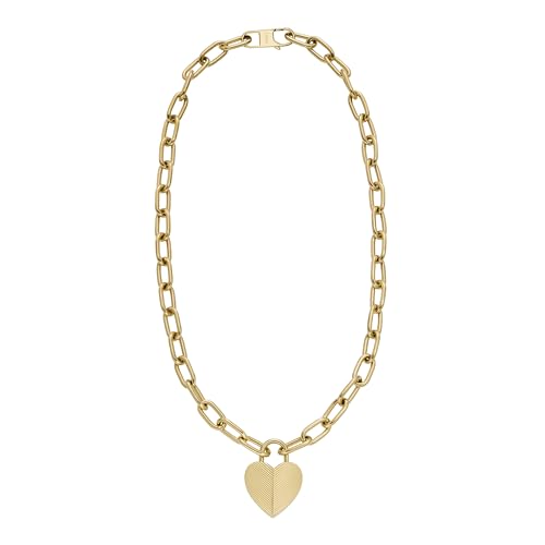 Image of Fossil Women's Gold-Tone Stainless Steel Pendant Chain Necklace for Women