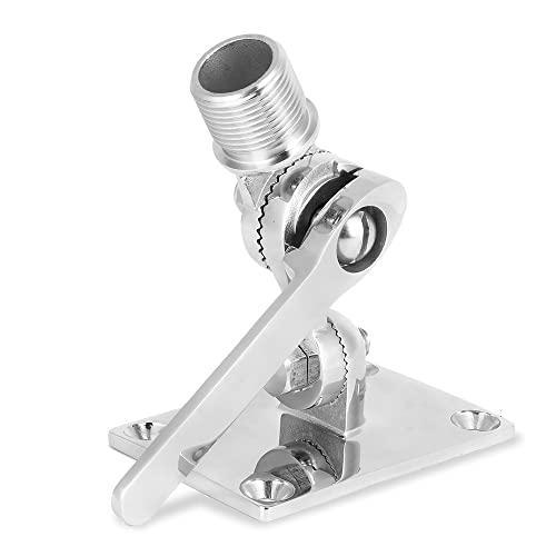 Attrezzatura per il ponte-,KIMISS Antenna staffa di montaggio, VHF in acciaio inox Talkie Antenna Adjustable Base supporto della staffa