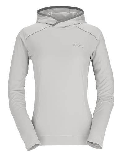 Rab Women's Force Hoody - Lightweight Long-Sleeve Hooded Baselayer Shirt for Hiking, Climbing, & Trail Running - Dark Pewter - Small