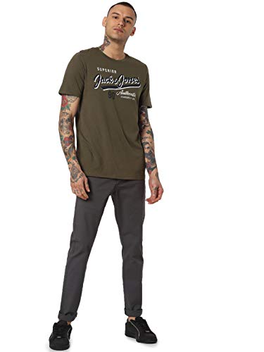 Image of JACK & JONES Men's Printed Slim Fit Crew Neck T-Shirt