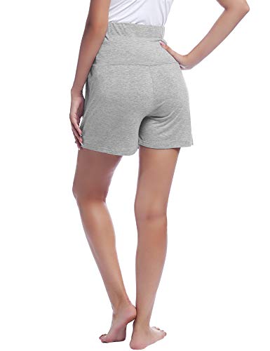 Image of Joyaria Women's Maternity Shorts Pajama Sleep Lounge Pregnancy Sleepwear | 95% Bamboo Viscose, Over The Belly, Active & Yoga, Postpartum Shorts, S-XXL