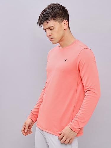 Image of TECHNOSPORT Men's Slim Fit Full Sleeve Round Neck T-Shirt, Double Cool Quick Dry Moisture Wicking Stretchable Sports Gym and Casual Wear