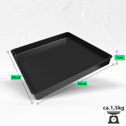 BigDean Allzweckwanne 60x60x7cm ideal als Grillrost Wanne, Kotwanne oder Mörtelwanne – hochwertige Kunststoff Wanne