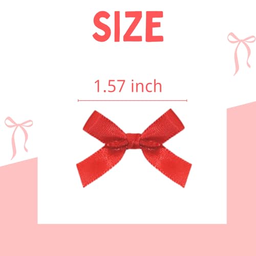 Image of 30pcs Bow Charms for Socks Mini Ribbon Bow Junk Socks Charms Brooch Pins Girly Y2K Decorative Pins for Shoes Shirts Hats Socks Gloves Crafts Coquette Safety Pins Accessories Bulk (Red)