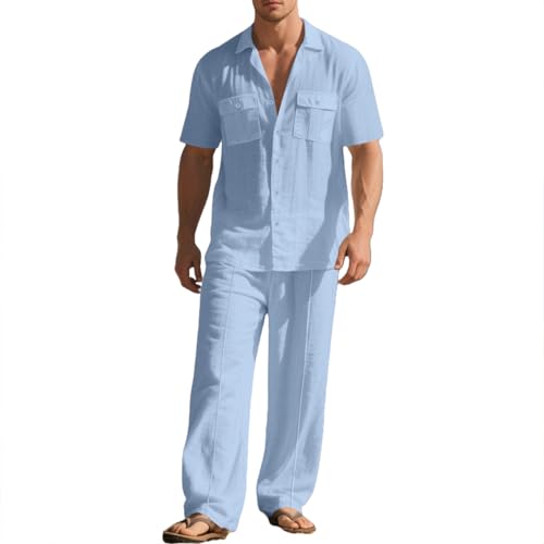 Ensemble en Lin Homme Respirant et Léger pour Rester Frais en Été
