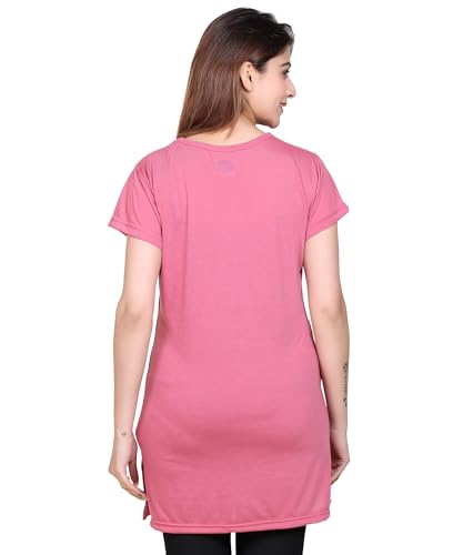 Image of DG Divine GirL Women's Cotton Printed Long Regular Fit Round Neck Top /T-Shirt /Tshirts