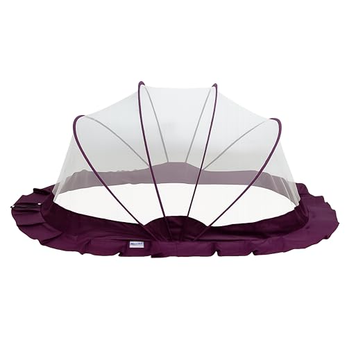 Image of Weird Wolf Foldable Baby Mosquito Net, Bottomless Net for Infants, for Safe & Easy Use | 107 x 74 x 55 cms Mosquito Net for Baby, Toddlers & Infant (0-36 Months), 6 Months Warranty, Purple