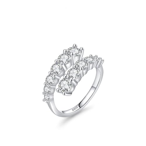 Bague en argent femme 925 avec zircons cubiques et serti canal élégant