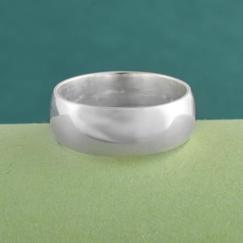Image of Sechi 925 Sterling Silver Plain Customized Band Ring for Mens and Women | 925 Stamped Stacking Thumb Finger Ring Boys & Girls | Gift for him her | Chandi Ring | Thumb Ring |Unisex Jewellery