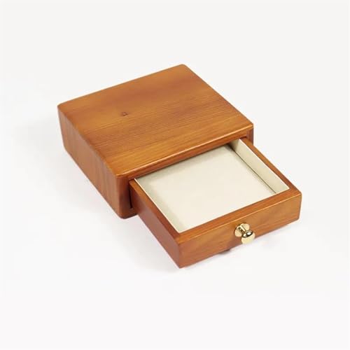ATGQBCF Joyero Viaje Venta Al Por Mayor Cajón Madera Maciza Joyero Anillo Antiguo Collar Pulsera Caja Almacenamiento Joyería Joyeros(Beige)
