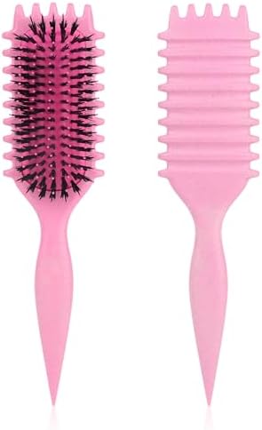 Cepillo de pelo rizado con mango ergonómico, cepillo definidor de...