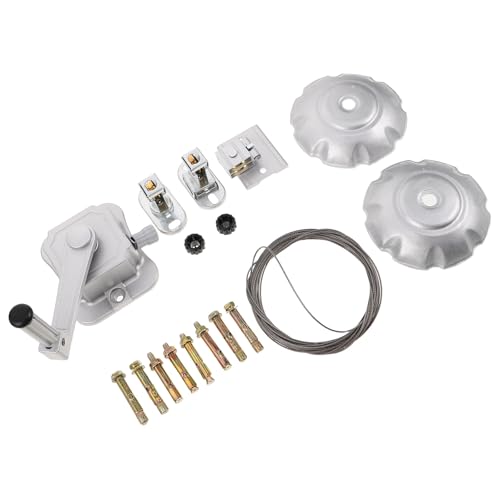 SHINEOFI Étendoir à Linge Plafond Poulie et Manivelle, Système Rétractable en Aluminium, Accessoires Complets pour Remplacement, pour Balcon et Intérieur