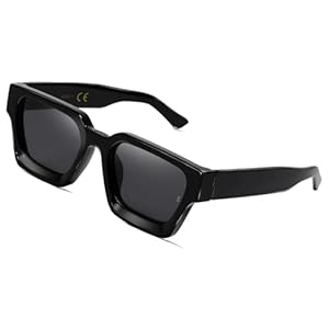 SHEEN KELLY Retro dicke rechteckige klobige Sonnenbrille für Frauen Männer trendy klassisch schmaler quadratischer schwarzer Schildpatt Rahmen Mode -Sonnenbrille