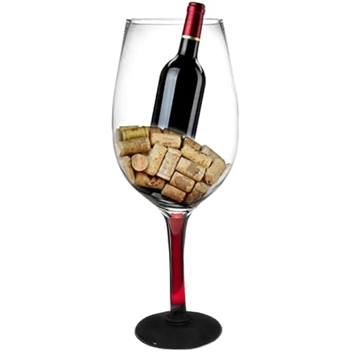 YUANXIN Giant Wine Glass Huge Stemware Creative Oversized Goblet Extra Large Champagne Glasses Beer Mug Red Wine Glasses (red 2500ml)