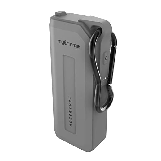 myCharge Portable Charger Waterproof Power Bank Adventure 3350mAh Internal Battery Fast Charging Rugged Heavy Duty Outdoor Small USB Battery Pack External Backup for Apple iPhone, iPad, Android - Grey