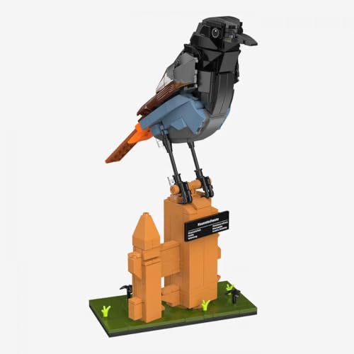 BlueBrixx Pro 109096 Hausrotschwanz Klemmbaustein-Tier 464 Teile Vogel Baustein Set