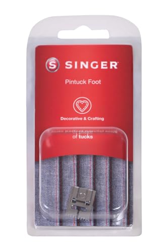 Image of SINGER Pintuck Pressure Foot - for Low Shank Sewing Machines | Ideal for Decorative Stitching, Heirloom Sewing & Raised Tucks | Compatible with Twin Needle Setup