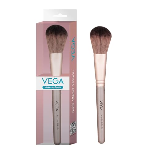 Image of Vega Blush Brush for Powder, Liquid & Cream with Wooden Handle, (MBN-19)