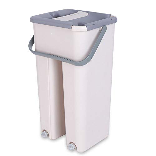 RibasuBB Wischmopp Set mit Eimer, Wischer Mopp und Putzeimer, Bodenwischer Wischmop + Eimer Kit 10 Mikrofaserpad Putzlappen Mopp, Bodenwischer mit Auswringfunktion – Bild 6