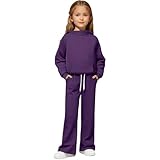Girls 2 Piece Outfits Sweatsuits Long Sleeve Hoodie Sweatshirts and Sweatpants with Pockets Fall Winter Fashion Jogger Sets Fleece Lined Pullover Hoodie And Jogger Sweatpants Boys Fleece Clothing Sets