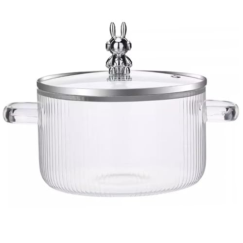 Gcroet Olla de cocción de Vidrio con Tapa, Bote de Vidrio de borosilicato Resistente al Calor de 1.6L/54 oz con manijas, Cocineros Transparentes a Fuego Lento para Sopa, Leche, Comida para bebés Gcroet Olla de cocción de Vidrio con Tapa, Bote de Vidrio de borosilicato Resistente al Calor de 1.6L/54 oz con manijas, Cocineros Transparentes a Fuego Lento para Sopa, Leche, Comida para bebés